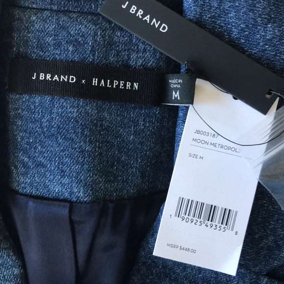 J Brand x Halpern Tailored Denim Blazer Size M NWT - Picture 12 of 12